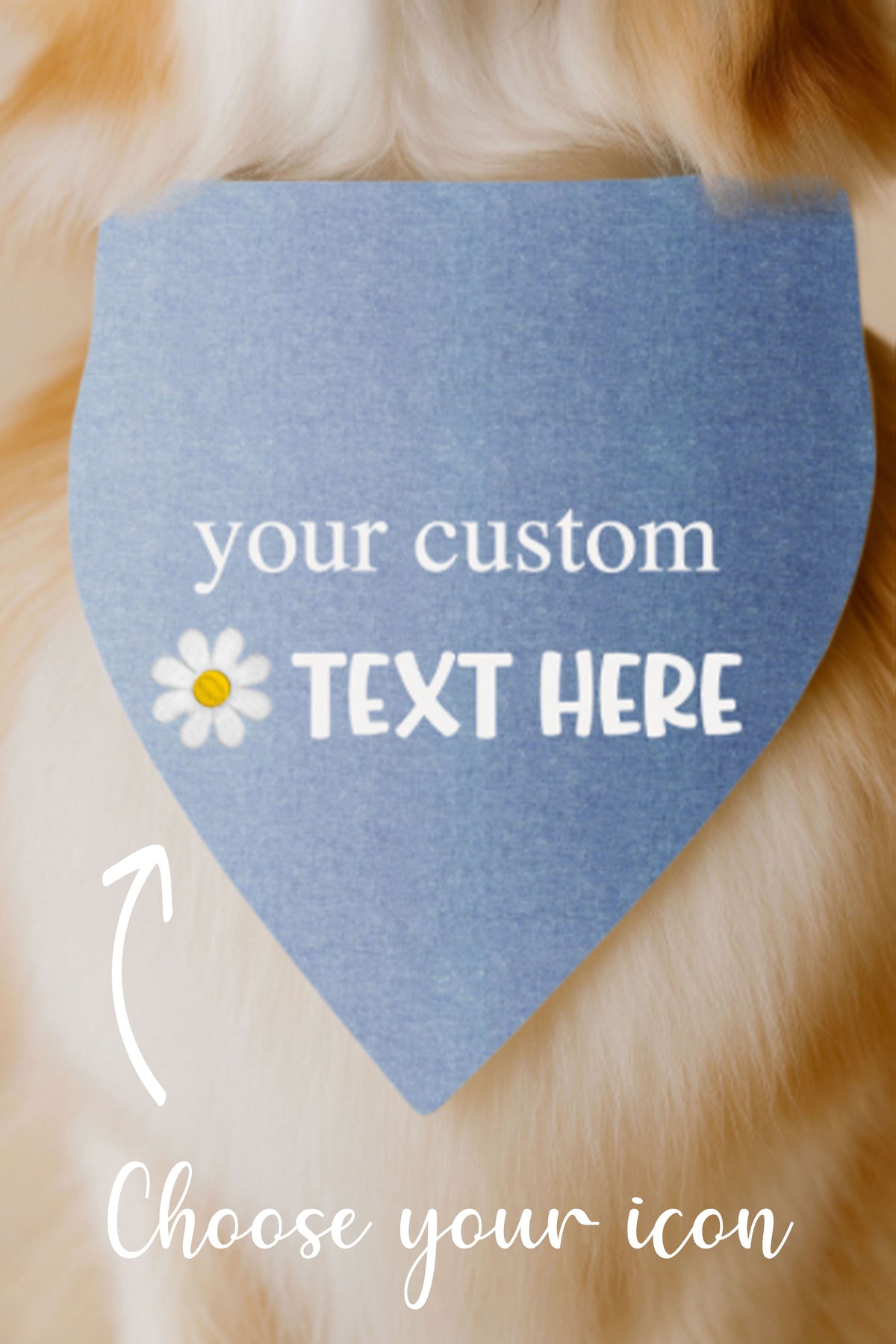 Embroidered Dog Bandana | Custom Text & Icon 2nd Line - Canoodle Company