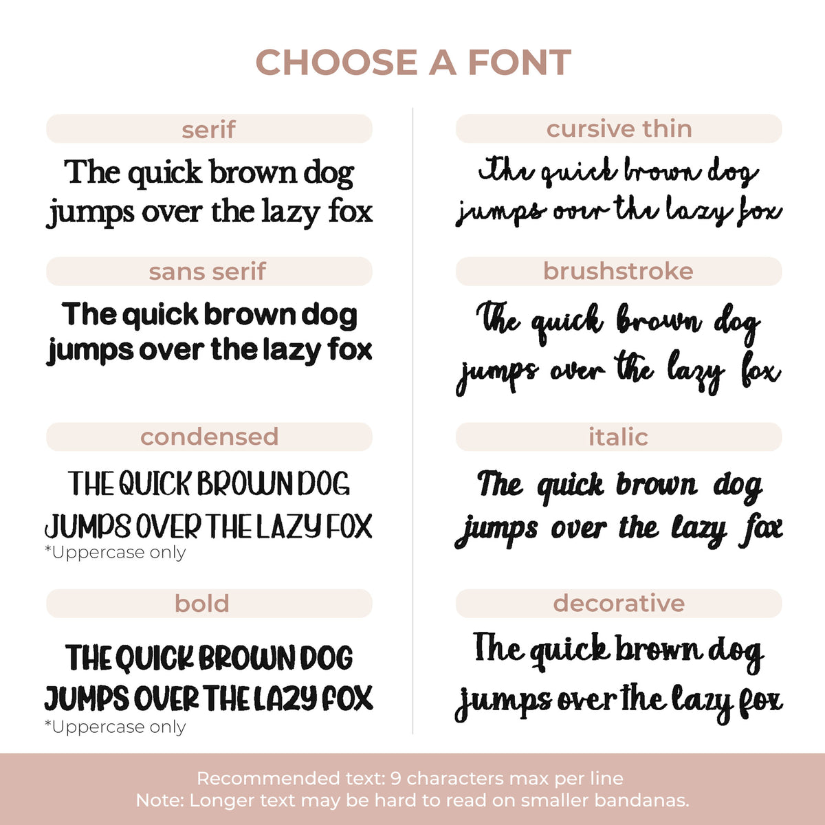 Comparison of different font styles with sample text on a white background