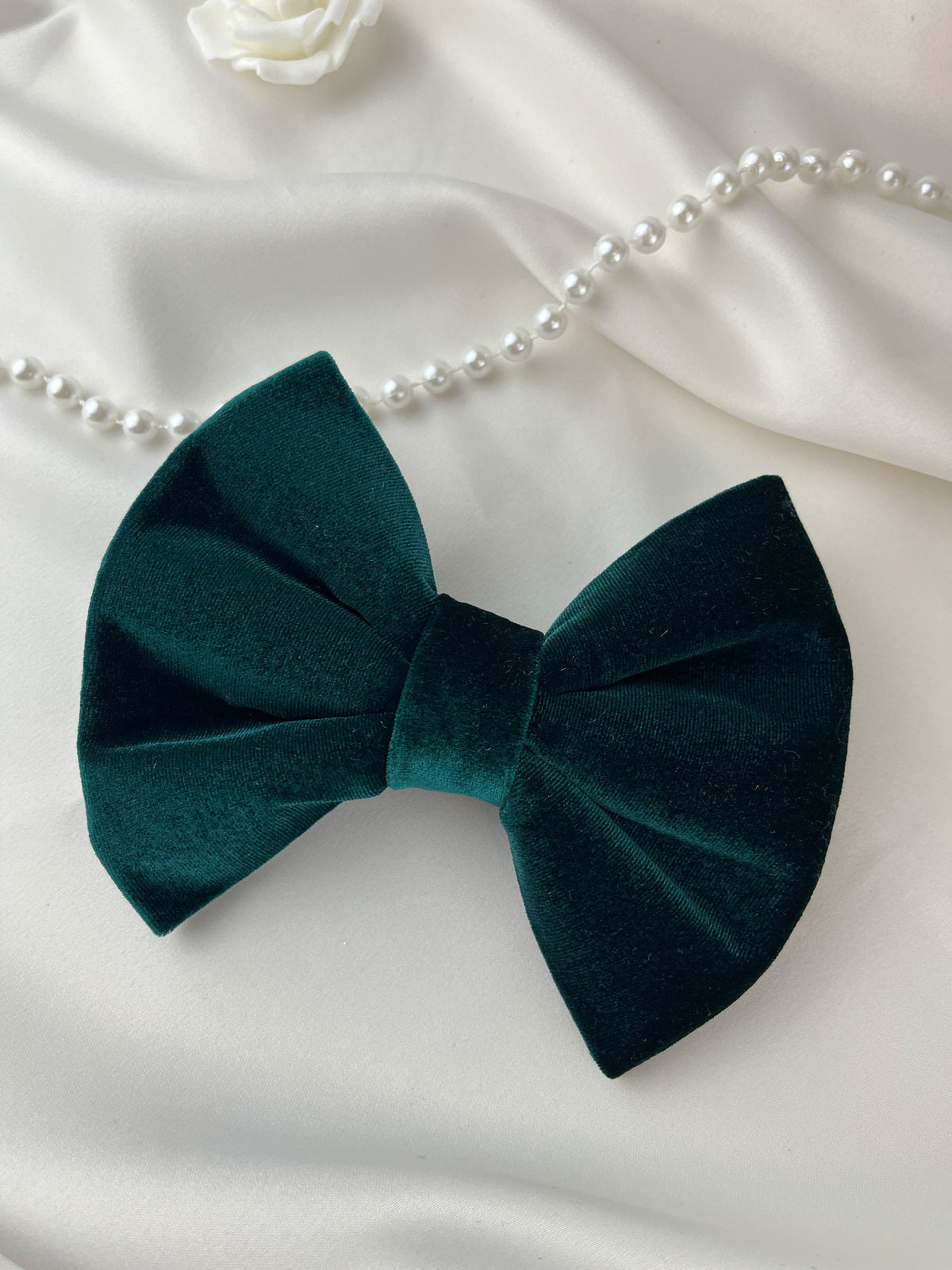 Emerald Green Velvet Bowtie for Dog Collar - Canoodle Company