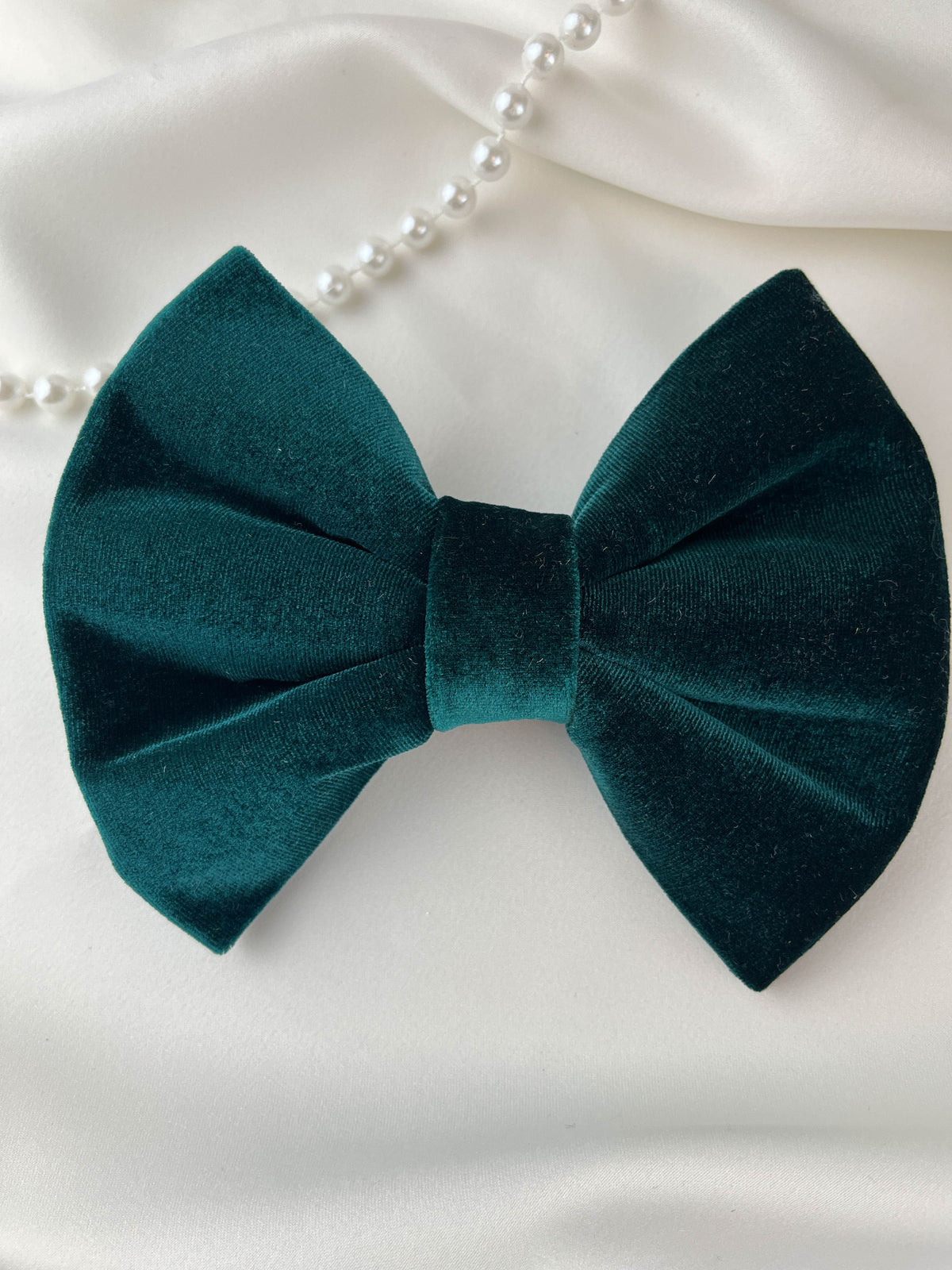 Emerald Green Velvet Bowtie for Dog Collar - Canoodle Company