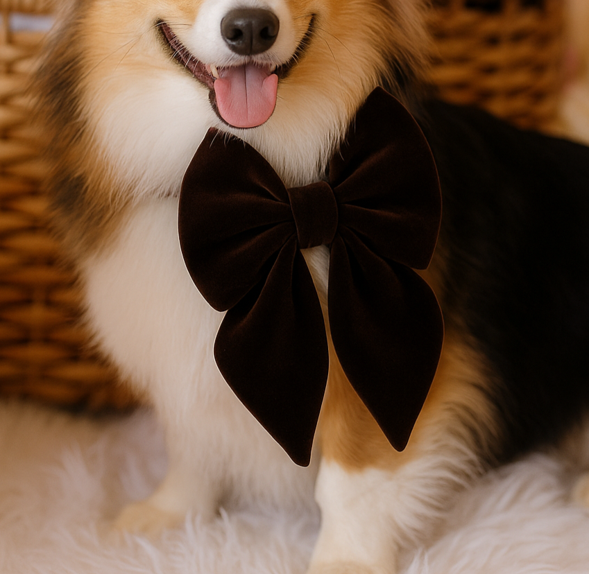 brown velvet sailor bow