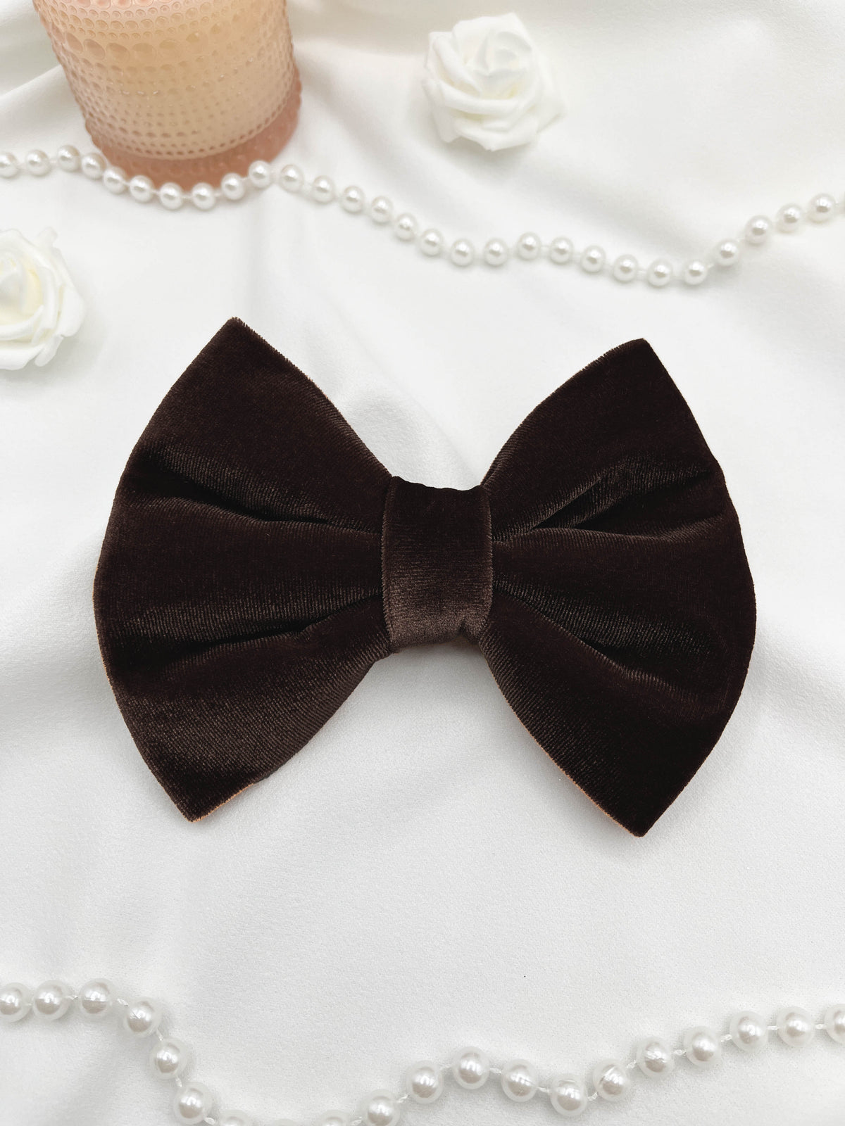 dark brown velvet bowtie