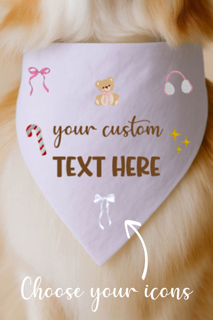 Embroidered Dog Bandana | Custom Text & Icons - Canoodle Company