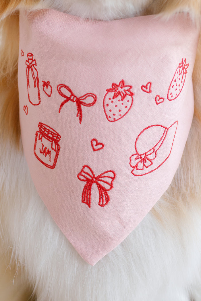 Strawberry Festival Embroidered Dog Bandana - Canoodle Company