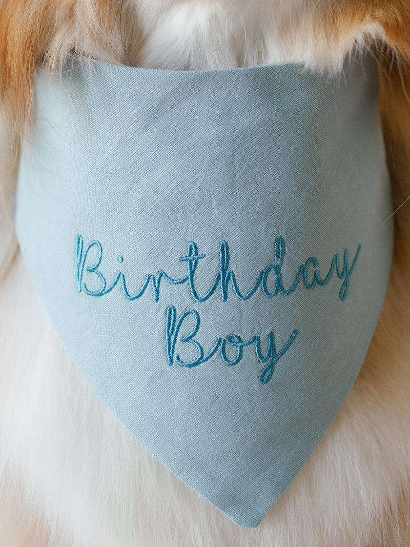 Birthday Boy Embroidered Dog Bandana | CUSTOM COLORS - Canoodle Company