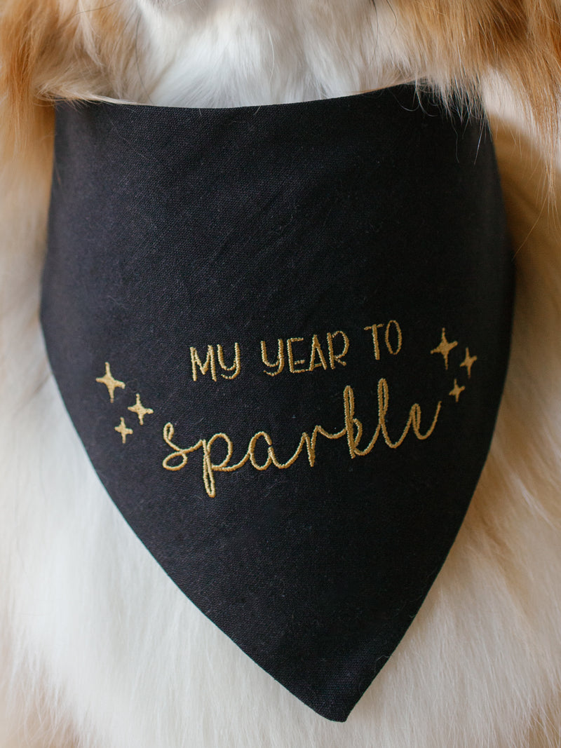 My year to sparkle Embroidered Dog Bandana - Canoodle Company