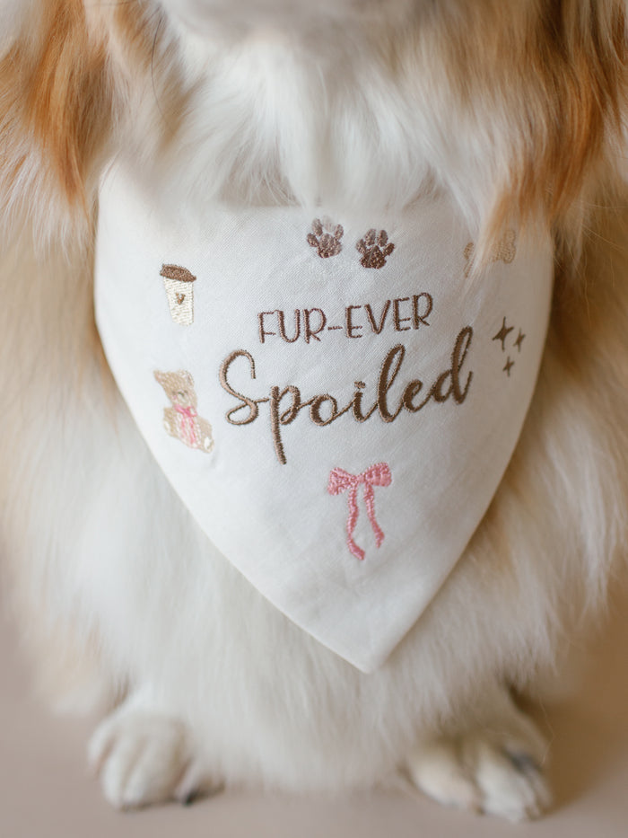 Fur-ever Spoiled Embroidered Dog Bandana - Canoodle Company