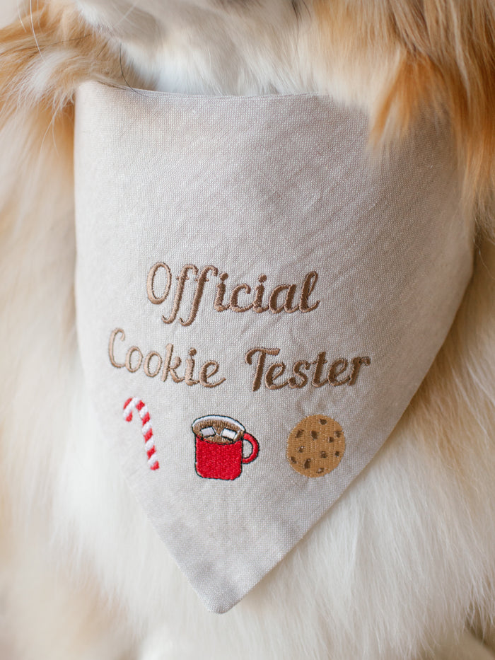 Official Cookie Tester Embroidered Dog Bandana - Canoodle Company