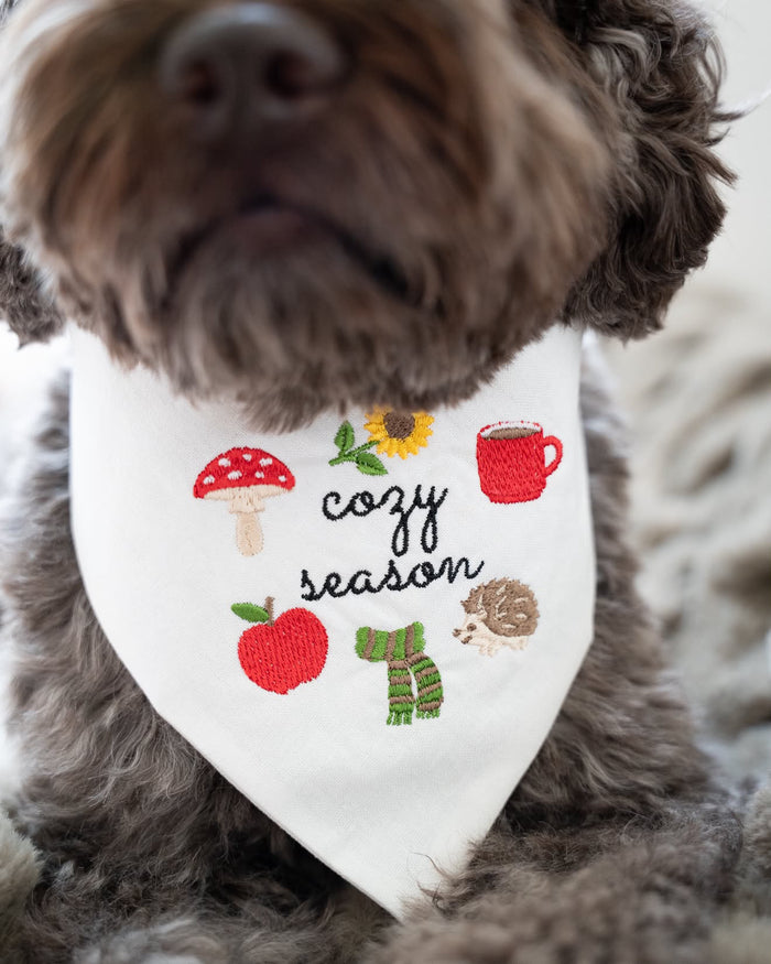 Cozy Season Embroidered Dog Bandana - Canoodle Company