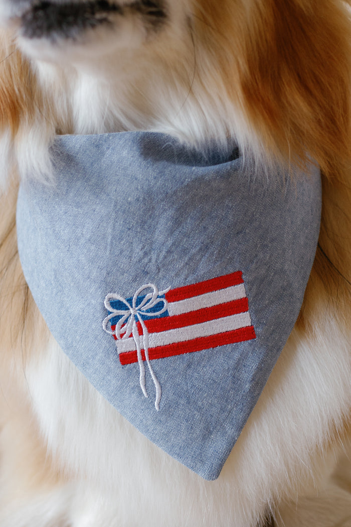 Americana Embroidered Dog Bandana