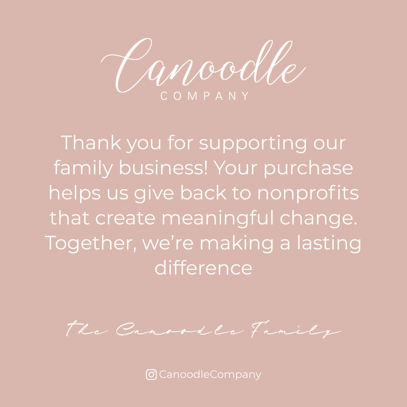 Canoodle Company thank you message on a pink background