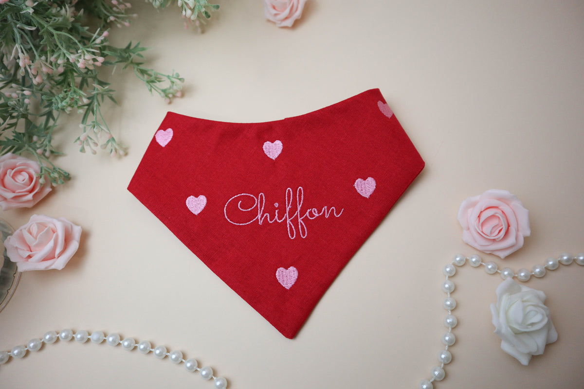 Sweetheart Embroidered Dog Bandana