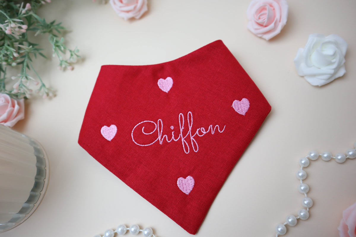 Sweetheart Embroidered Dog Bandana