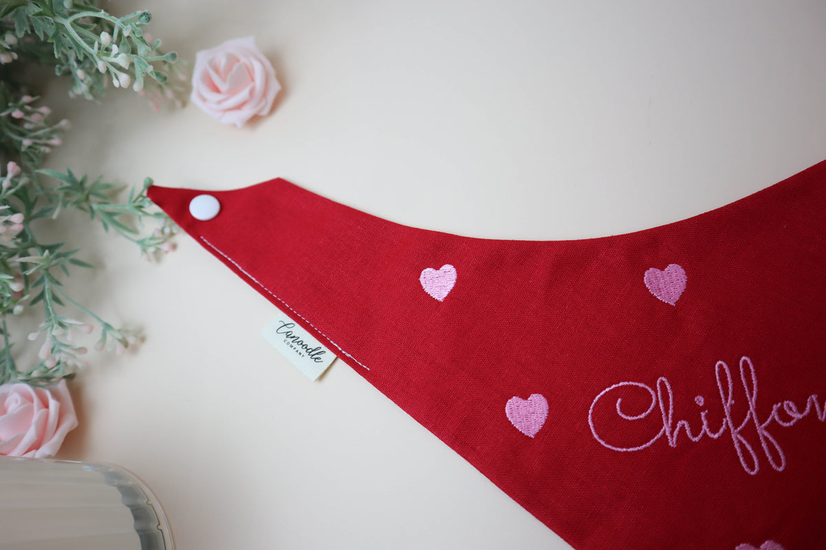 Sweetheart Embroidered Dog Bandana