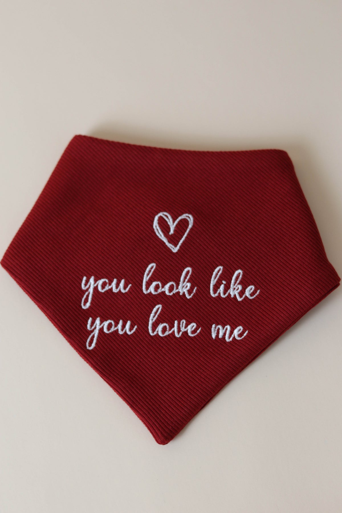Woof you forever Embroidered Dog Bandana