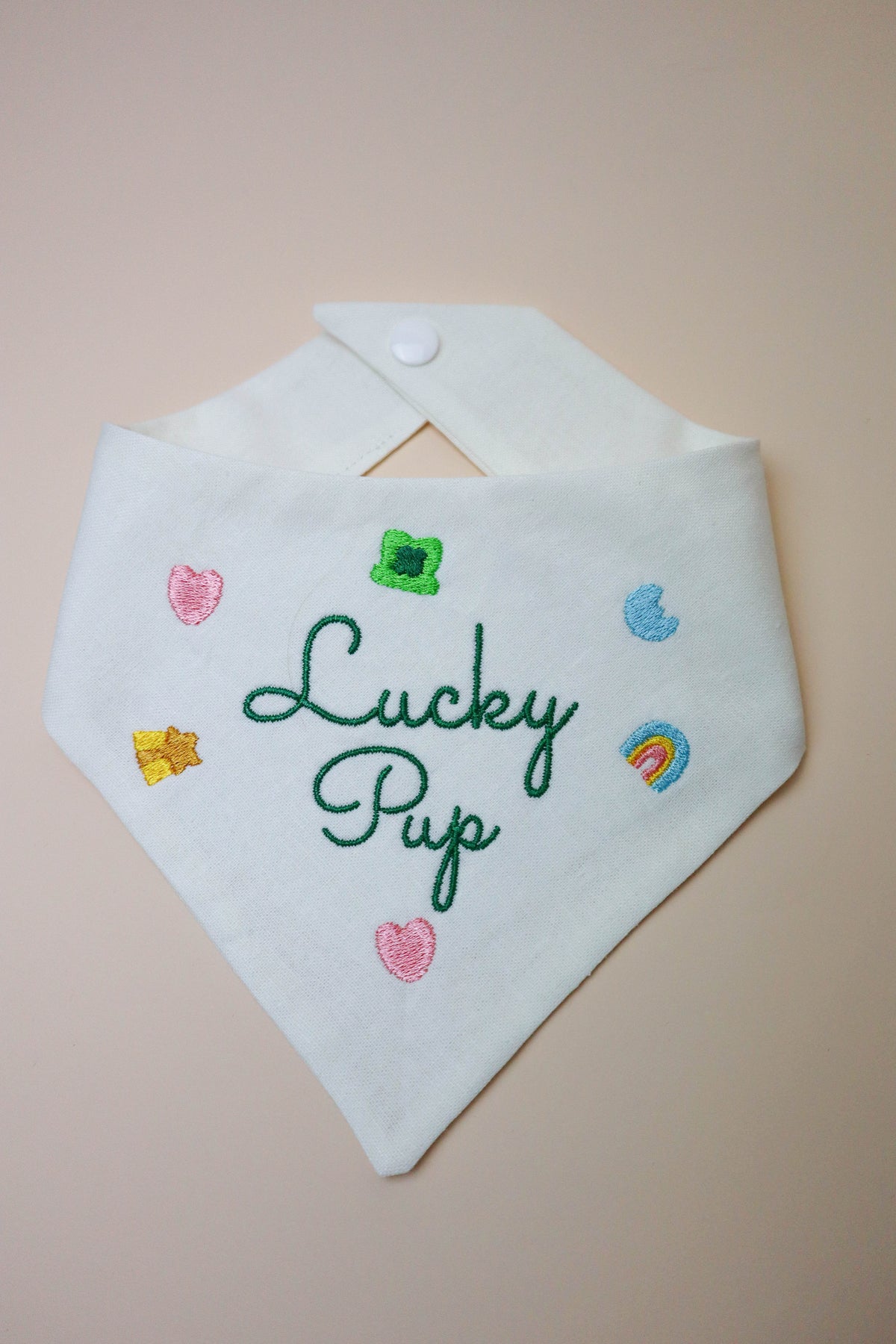 Lucky pup Embroidered Dog Bandana