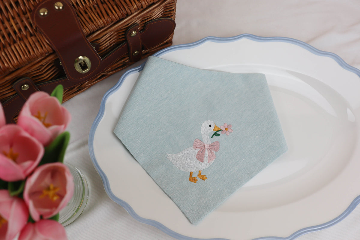 Cottage Goose Embroidered Dog Bandana - Canoodle Company
