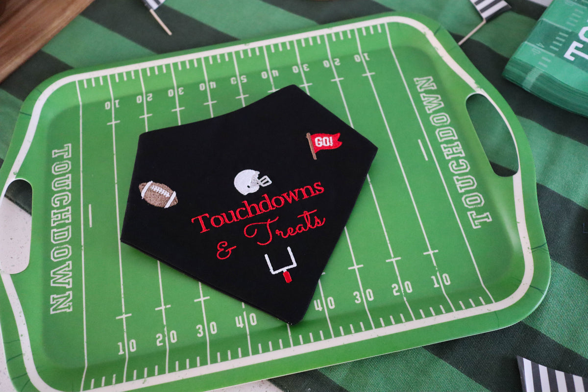 Football Icons Embroidered Dog Bandana | CUSTOM COLORS - Canoodle Company