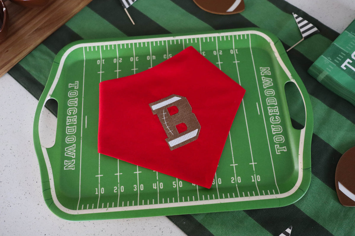 Football Letter Embroidered Dog Bandana | CUSTOM COLORS - Canoodle Company