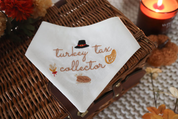 Turkey Tax Collector Embroidered Dog Bandana - Canoodle Company