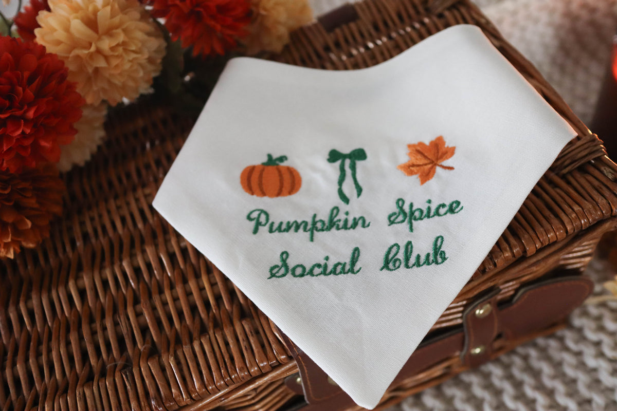 Pumpkin Spice Social Club Embroidered Dog Bandana - Canoodle Company