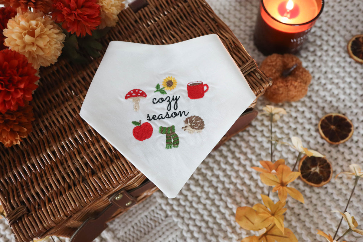 Cozy Season Embroidered Dog Bandana - Canoodle Company