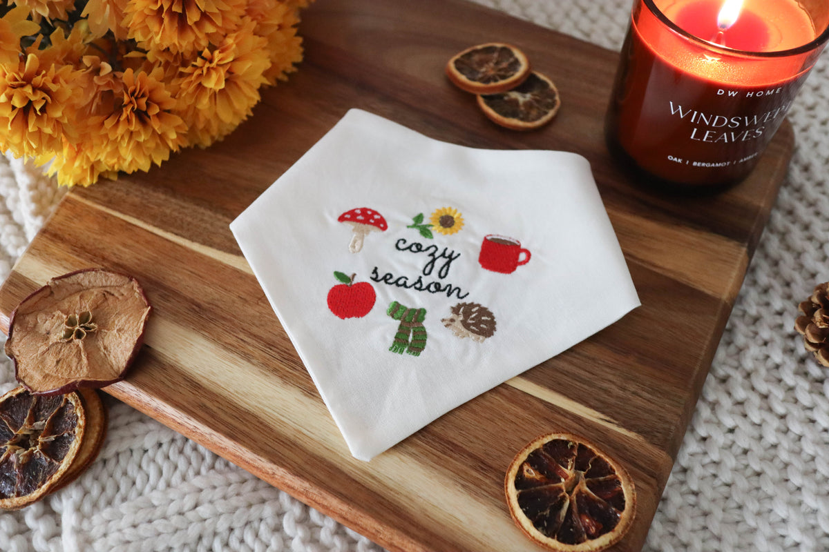 Cozy Season Embroidered Dog Bandana - Canoodle Company