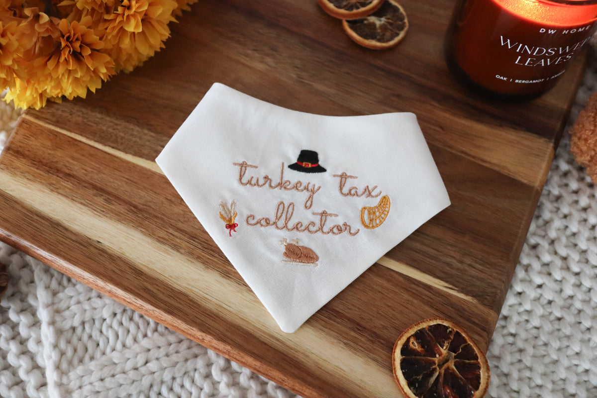 Turkey Tax Collector Embroidered Dog Bandana - Canoodle Company