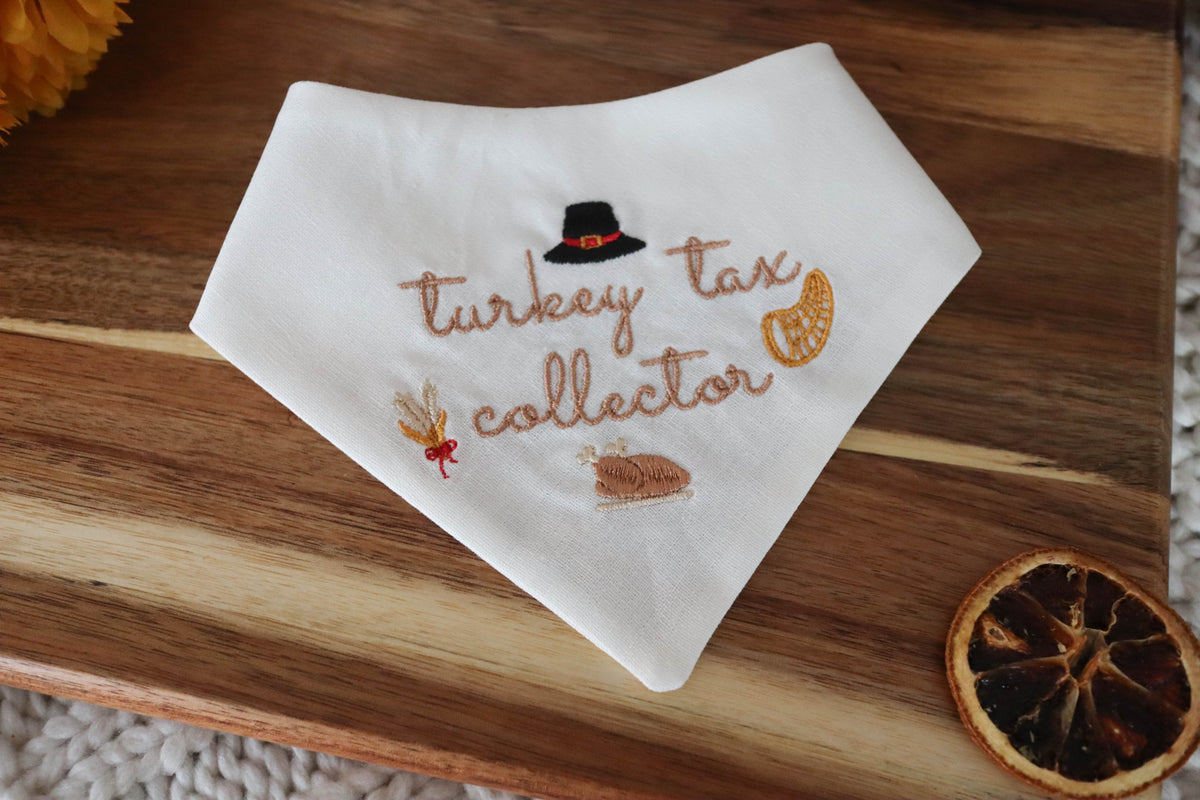 Turkey Tax Collector Embroidered Dog Bandana - Canoodle Company