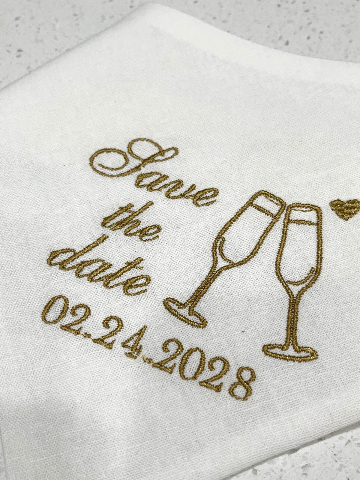 Save the date Embroidered Dog Bandana | CUSTOM COLORS