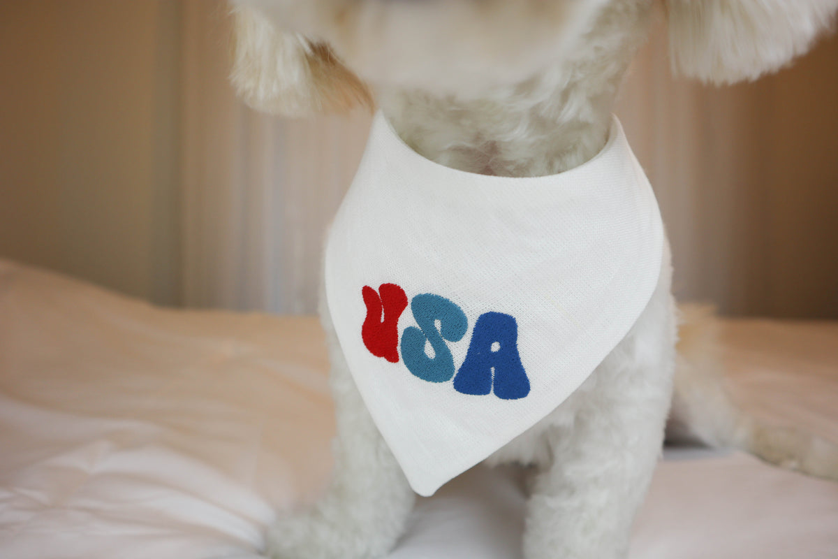 Groovy USA Embroidered Dog Bandana - Canoodle Company