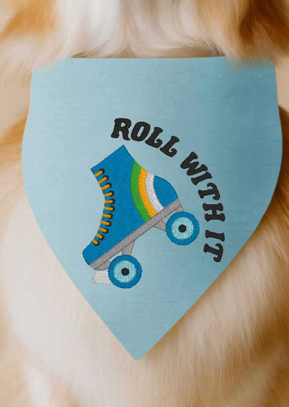Roll with it Embroidered Dog Bandana