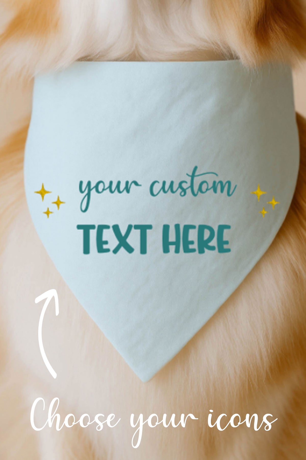 Embroidered Dog Bandana | Custom Text & Icons on Sides - Canoodle Company