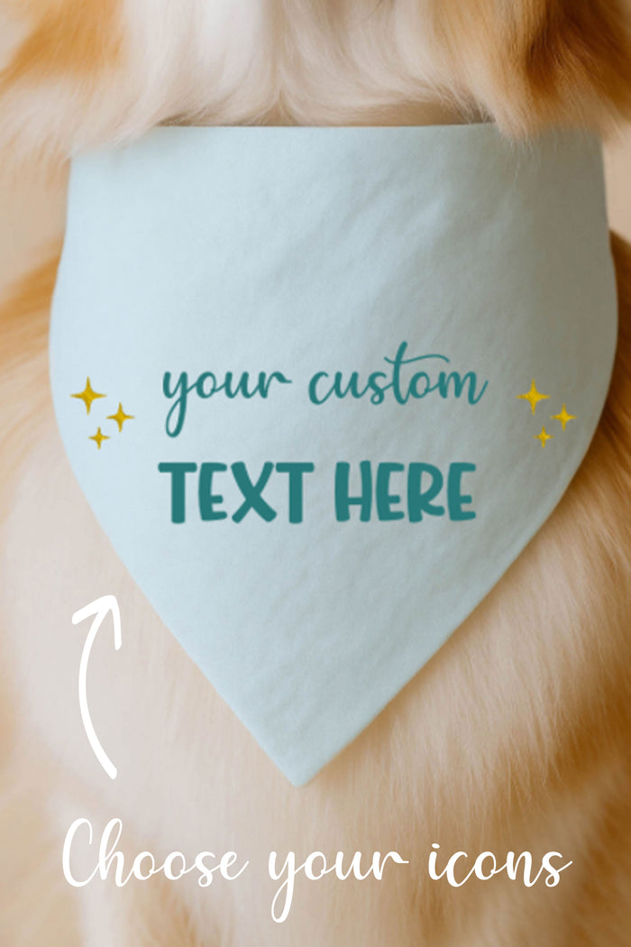 Embroidered Dog Bandana | Custom Text & Icons on Sides - Canoodle Company