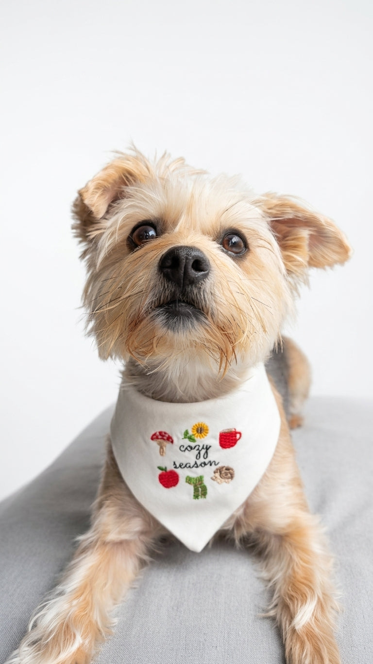 Cozy Season Embroidered Dog Bandana - Canoodle Company