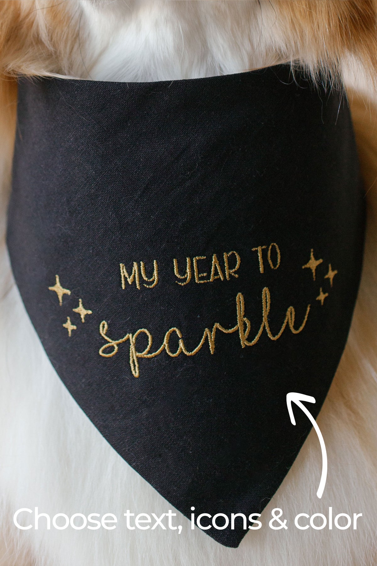 Embroidered Dog Bandana | Custom Text & Icons on Sides - Canoodle Company